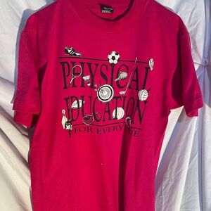 Fruit of the Loom Pink T-Shirt vintage education is for everyone